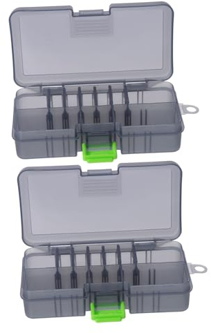 LIGHTAOTAO Caja Organizadora Profesional para Aparejos de Pesca Doble Cara, Portátil, Compartimentos de Rejilla, de Plástico Resistente Color Verde, 2 Unidades, Adecuado para Pesca Señuelos