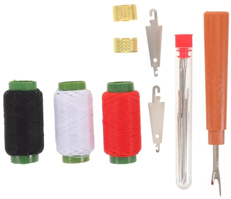 Zerodeko Ensemble de Couture 34 Pièces avec Aiguilles en Acier Grandes Tailles 3 Bobines de Fil Multicolores 2 Enfile-Aiguilles 2 Dés à Coudre et Découseur Kit Portable pour Couture à