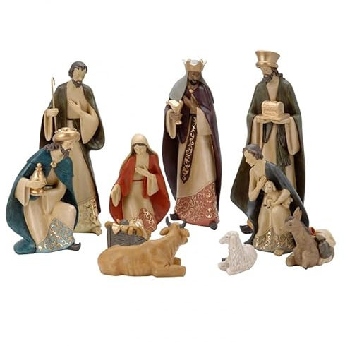 Carousel Home and Gifts Deluxe Christmas Nativity Set - Extra Large Luxury Traditional Crib Scene With 10 Beautiful Detailed Figures