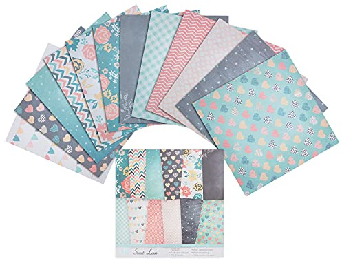 GORGECRAFT Paquet de Papier à Motifs de 24 feuilles Bloc de Papiers à Motif Floral Bloc de Papiers Scrapbook Décoratif Collection de Papier Cartonné Recto à Motifs
