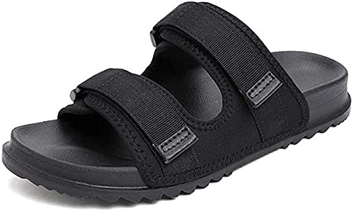 ELSHY Scarpa per diabetici da uomo, per interni ed esterni, scarpe da casa per diabete, pantofole extra larghe in memory foam, piedi gonfi, edema, sandali extra larghi, colore nero, taglia 46 EU