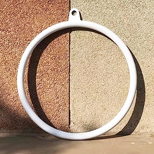 NUNETH Aerial Hoop Kinder Teenager 60cm Kleiner Lyra Aerial Hoop Weiß, Sicherheits-Suspension-Trainingsset für Sport-Fitness-Tanzen, Startseite Single-Point-Art-Antennenanlage