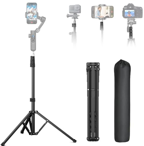 AOCHUAN Komplettes Kamerastativ für Smartphones, Kamera-Gimbal-Stabilisatoren, mit 0,44 m ~ 1,7 m Aluminium-Legierung, Beleuchtungsständer (T20), 1,7 m