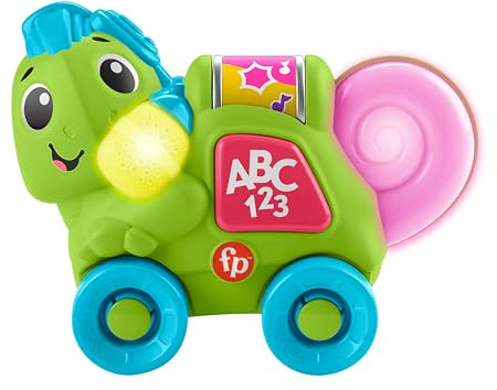 Fisher-Price Baby Learning Toy Link Squad Crawl ‘n Colors Chameleon with Music & Lights for Ages 9+ Months, UK English Version, Compatible Only with Link Squad Items, HYL21