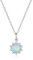 Authentische Halskette Aus 925er Sterling Silber Mit Weißem Opal Und Sonnen Anhänger,Sonnenblume Geburts Stein Halskette For Damen