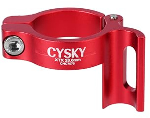 CYSKY Bike Front Derailleur Clamp 28.6mm, Adjustable Braze On Front Derailleur Adapter Compatible with Shimano Sram for MTB Mountain Bike Road Bicycle (Red)