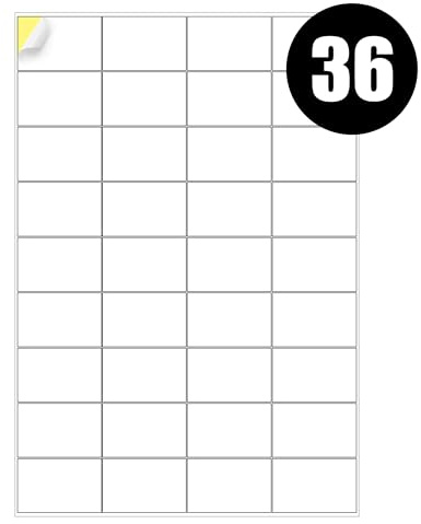 36 Address Labels Per A4 Sheet, 50 Sheets Label, Self Adhesive Mailing Printer Shipping Label for Inkjet and Laser Printers, Printable Sticky Sheet Sticker [JAM Free]