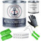Metallschutzlack SEIDENMATT Verkehrsweiß RAL 9016 Weiß Metalllack Metallfarbe Metallschutzfarbe mit Lackier-SET (X300) und Verdünnung (1 L) // Hamburger Lack-Profi (5 L)