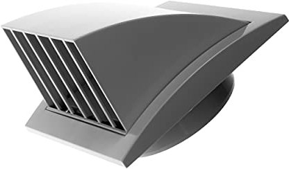 Vent Systems Grille d'aération pour sèche-linge Gris 10 cm – Couvercle d'aération – Couvercle d'aération – Grille d'aération en plastique unidirectionnelle – Valve anti-retour – Grille d'aération