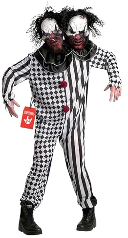 Morph Disfraz Payaso Terrorífico, Traje de Payaso Malvado para Halloween, Disfraces de Payaso Espeluznante para Hombres, L