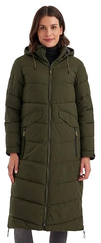 Killtec Damen Kow 62 Wmn Qltd Ct Wintermantel Mantel in Daunenoptik mit Kapuze, dunkeloliv, 38 EU