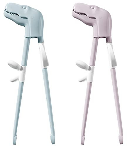 2 Paia Bacchette Cinesi Bacchette per Principianti per Bambini per Principianti, Mano destra o sinistra(Blu+Rosa)