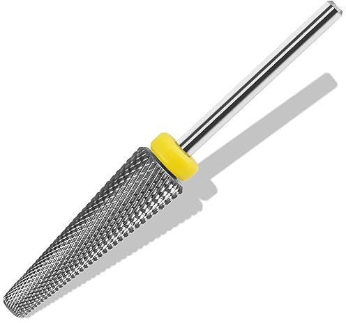 C12rtive Broca electrónica de carburo de tungsteno 5 en 1 para uñas de gel acrílico, extracción de doble clavo, diámetro 3/32 para taladro de uñas de lima electrónica