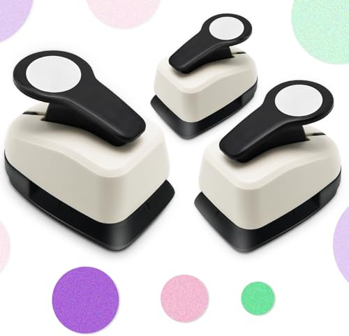 Kreisstanzer, Papierlochstanzer, 3-teiliges Kreisstanzer-Set, 2.5 cm Kreisstanzer, 1.6 cm Kreisstanzer, 0.9 cm Locher, Bastelstanzer, Locher zum Basteln, Formstanzer