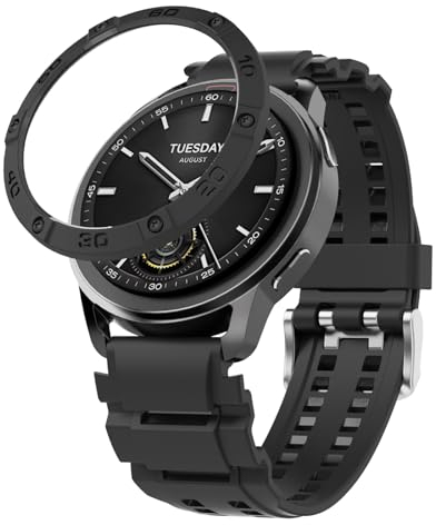 Sikai Gehäuse für Xiaomi Watch S3 1.43 - Leichtes PC Gehäuse kompatibel mit Xiaomi Watch S3 1.43, Verschiedene Designs und Farben Verfügbar (Schwarz, Typ 1)