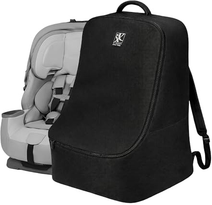 J.L. Childress Padded Backpack Car Seat Bag - Travel Bag for Airplane, Fits Most Baby & Infant Car Seats, Boosters, & Carriers, Airport Accessories for Gate Check or Baggage Check - Ultimate, Black