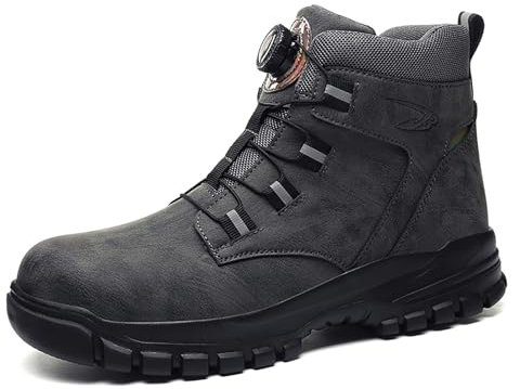 Barefoot Scarpe Invernali Uomo - Sneaker con Fodera Calda Impermeabile Antiscivolo Stivali da Combattimento con Cerniera Laterale Doposci Stivali Pioggia Caldi Comode Antiscivolo