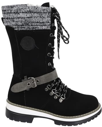 outlet angebote Winterstiefel Damen Casual Langschaft Boots Winterschuhe Bequem Runde Zehe Flach Stiefeletten warehouse deal outlet angebote