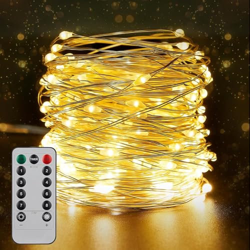 Adoric Lichterkette außen 20m, 200 LED Lichterkette, USB Lichterkette innen, Lichterkette Weihnachtsbaum, Lichterkette außen Timer für Schlafzimmer, Party, Hochzeit, Weihnachten [Energieklasse A]