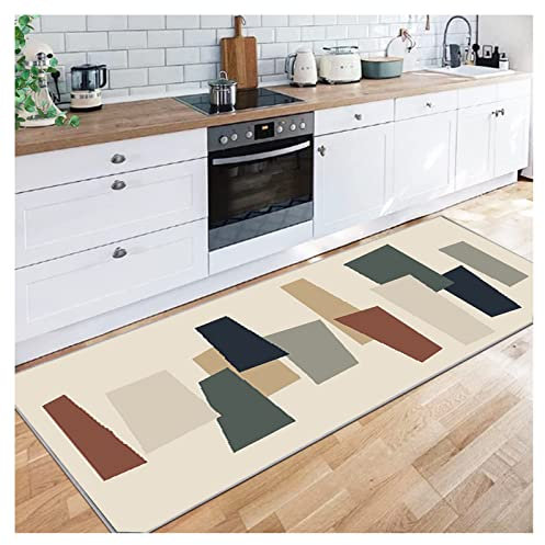 Extra Long Beige Runner Rug - Non-Slip Washable Door Mat 80x290cm Perfect for Hallway Kitchen & Stairs Durable & Stylish Carpeting 60-140cm Width