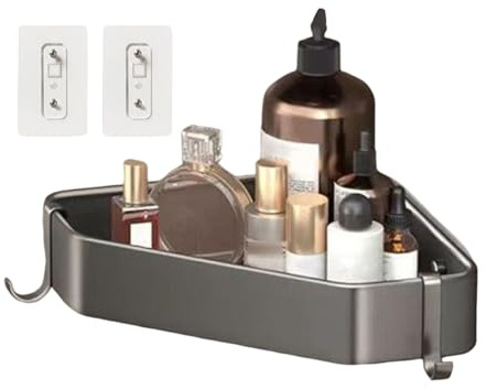 Shower Organizer | No Drilling Bathroom Rack | Space-Saving Triangular Shower Corner Shelf for Bathtub, Apartment, Dormitory, RV