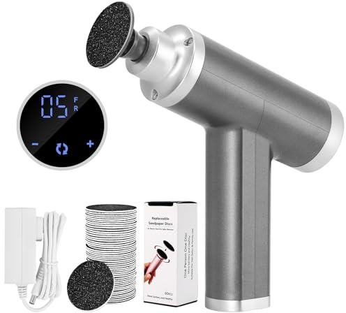 Pedicure Elettrico Professionale Lima Per Piedi 4500rpm, Velocità Regolabile Lime per La Cura Dei Piedi Rimuove La Pelle Secca Calli (Grigio)