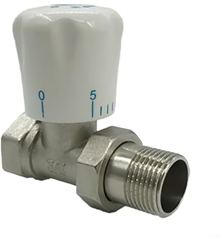 Zilimontt Valvola termostatica per termosifone, 15 mm x 3/4, struttura in rame con 5 livelli di temperatura regolabili per un controllo preciso della temperatura del radiatore, energia (A)