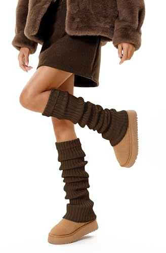 Acymztu Leg Warmers Y2K Harajuku Women’s Wool Cute Seamless Lolita Accessories Gothic Brown Boot Socks Winter Long Sock