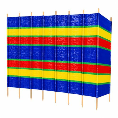 BBSK Beach Windbreak with Wooden Poles, Portable Wind Shield Screen for Beach, Camping, Picnic, Garden, Privacy Shelter