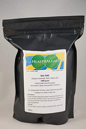 Sale marino 1800 grammi di grado alimentare svedese (cloruro di sodio/NaCl/sale da tavolo), per l'uso come cibo o per la cultura Spirulina, la cultura delle alghe, cresce vivendo Spirulina