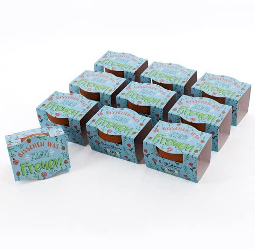 Bull & Bear 10er Set Mini-Pflanzset `Bisschen was zum Freuen´, Blumensamen im Topf 4,5cm, bunte Blumen als Anzuchtset mit Pflegeanleitung