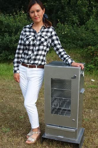 SMOKI- Räucherofen 85x39x33cm aus Cr-Edelstahl mit Scheibe