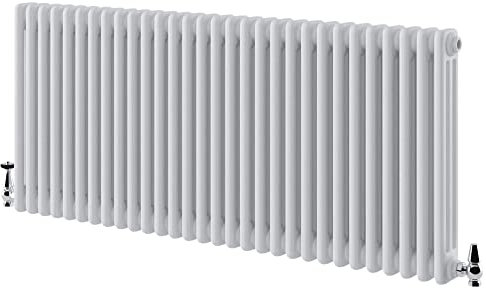 Utopia Traditional Horizontal Radiator 3 Column Triple Panel Vintage Style Central Heating White – 600 x 1370mm