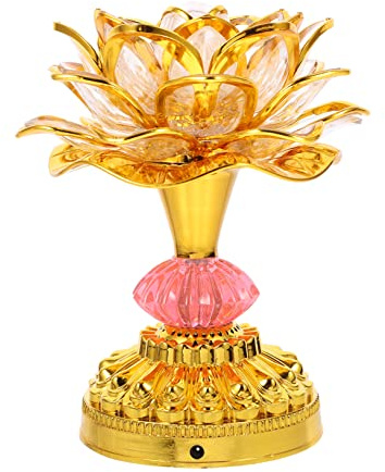 KICHOUSE Lámpara De Flor De Loto Lámpara De Buda Luz De Loto Lámpara De Loto Led Lámpara De Loto Budista Decoración De Salón Budista Lámpara De Adoración Enchufar Abdominales Luz Eterna
