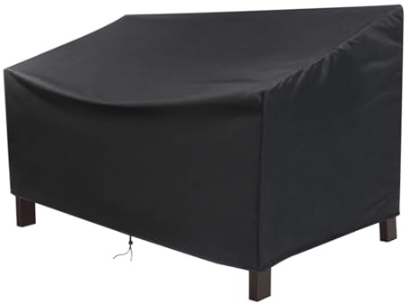 Copridivano esterno - Copertura per mobili da giardino esterno | Copertura per panca da divano | Copridivani da terrazza impermeabile | Tessuto di blocco del sole con cinghie regolabili per il