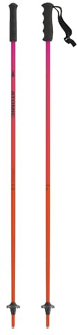 Atomic REDSTER JR Bâtons de Ski pour Enfant - Rouge - Taille 80 - Bâtons de Ski légers avec poignée Ergonomique - Bâtons de Ski Robustes en Aluminium de qualité supérieure - avec dragonne réglable