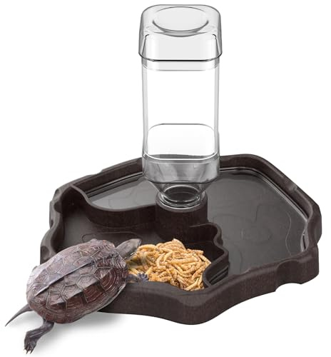 Pawfly Ciotola Acqua per Tartarughe - Ciotola Automatica Cibo e Acqua per Rettili, Dispenser Bottiglia per Serpenti, Draghi Barbuti, Lucertole e Camaleonti