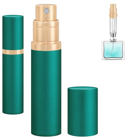 Qavhun Travel Refillable Perfume Atomiser Bottle - 1-Pack 5ml Leakproof Travel Perfume Refillable Bottle, Perfume Atomizer, Portable Fragrance Atomiser (Green)