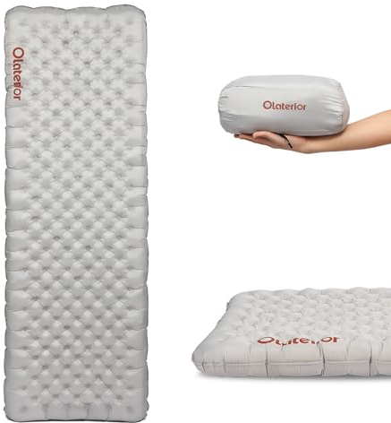 Olaterior Ultralight Sleeping Pad 28oz, 7.2 R Insulated Inflatable Sleeping Pad, Lightweight Sleeping Mat for Camping, Hiking, Backpacking, Climbing with Inflatable Bag, Regular (70.9 × 23.6in)