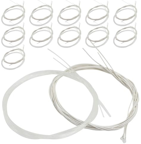 Alasum Cuerdas para Guitarra Clásica de Nailon Transparente Paquete de 24 Cuerdas Tensión Media Extremos Atados bajo Ruido para Práctica y Conciertos