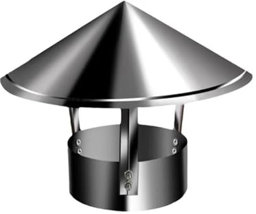 Skorstensregnskydd, silverskorstensskydd för tak, dragluftstopp, eldskyddsgaller, fågelskydd, koniskt rökrör för ugnsrör, 23 cm (9,1 tum) tillbehör