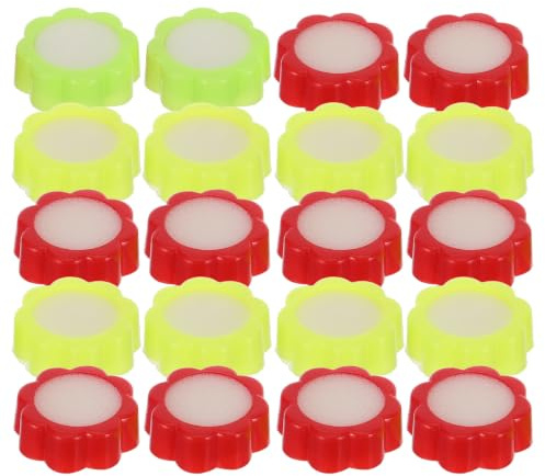 Uonlytech 20 St Finger Wet Sponge med Plommonblomsdesign Återanvändbar och Lätt att Rengöra Fingerfuktare för Kontors Bankarbete vid Kontanthantering och Papperssortering Slumpmässig Färg