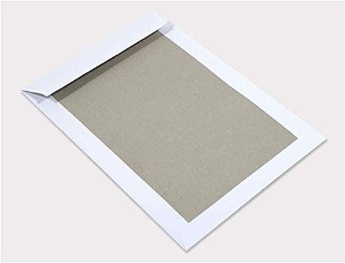 Netuno 25x Versandtasche DIN C4 weiß mit Papprücken aus Graupappe 229 × 324 mm 400g Versandumschlag groß mit Kartonrücken Papprückwandversandtasche haftklebend mit Abziehstreifen