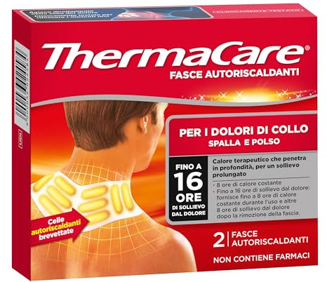 ThermaCare Fasce Autoriscaldanti a Calore Terapeutico per Dolori di Collo, Spalla, Polso, 8 Ore Calore Costante, 2 Fasce Monouso