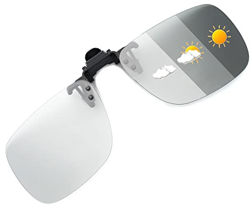 JM Polarizadas Clip en Gafas de Sol Sin Marco Flip up Lente Para Gafas Graduadas Fotocromático Gris