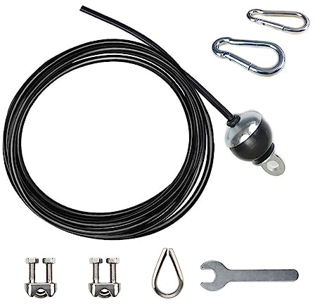 BBYPP Stahlseil Für Fitnessgerät, Mit Ösen Einstellbar 150kg Nutzlast, Gym Kabel Draht Stahlseil Ummantelt Für Fitnessgerät (Größe : 4m)