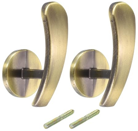 sourcing map 2Pcs Retenue de Rideau, Crochet de Rideau de Support D'Embrasses de Draperie Fixés Au Mur en Alliage D'Aluminium pour Le Bureau de Chambre à Coucher de Salon (Bronze)