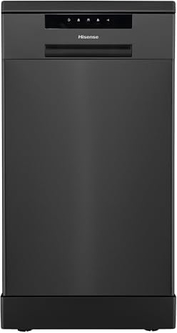 Hisense HS523E15BUK Slimline 10 Places Free Standing Dishwasher Black with 30 Minutes Quick Wash [Energy Class E]