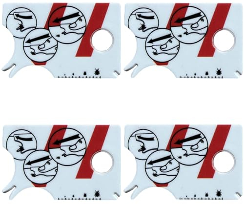 Generisch Zeckenkarte Für Menschen,Leicht Zu Tragende Zecken Waagenkarte, 1/4 Stück Tick-Karte Mit Lupe, Zeckenzange Für,Tragbare Zeckenkarten Für Menschen, Hunde, Katzen,8,5 X 5,4 X 0,1 cm