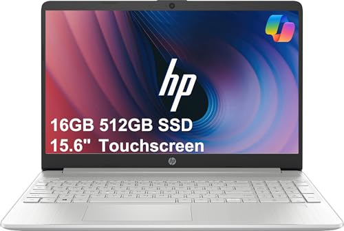 HP 15 Laptop (15.6 HD Touchscreen, Intel i3-1115G4 (Beat i5-1035G4), 16GB RAM, 512GB SSD) for Home & Student Laptop, 11-Hr Battery Life, Webcam, Numpad, Fast Charge, Win 11 Home in S Mode, Silver